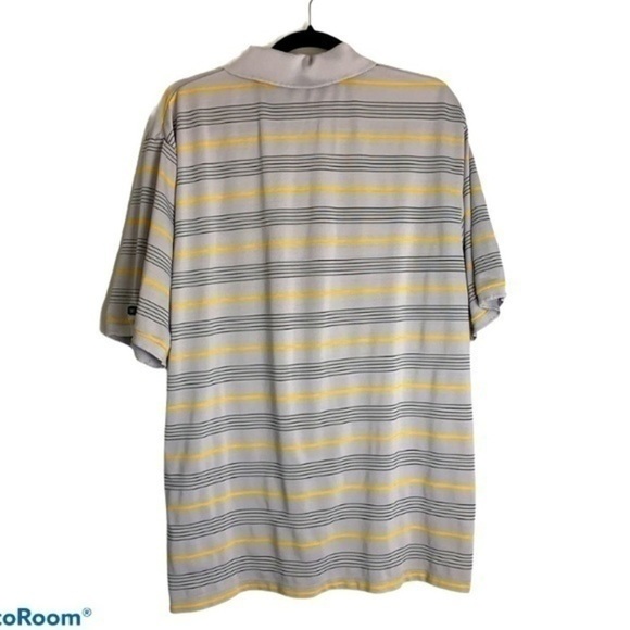 Calvin Klein Golf grey and yellow stripe polo top - Picture 2 of 10